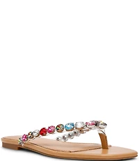 Steve Madden Marble Rhinestone Flat Thong Sandals