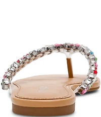 Steve Madden Marble Rhinestone Flat Thong Sandals