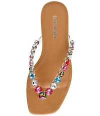 Steve Madden Marble Rhinestone Flat Thong Sandals