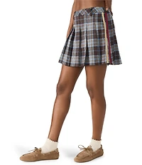 Steve Madden Margo Plaid Print Pleated Mini Skirt
