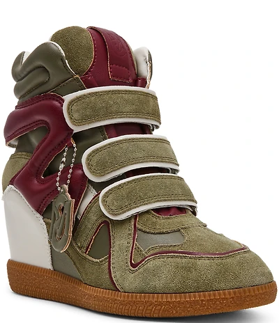 Steve Madden Mavis Color Block Suede High Top Wedge Sneakers