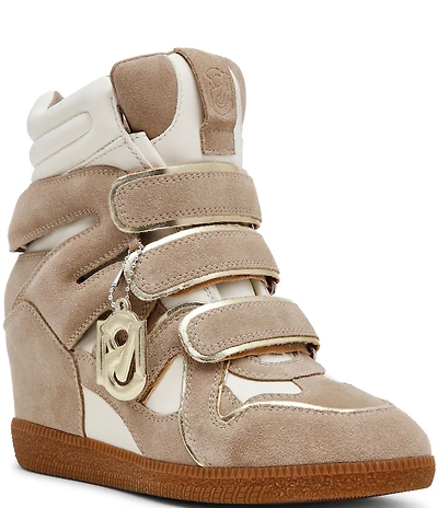 Steve Madden Mavis Color Block Suede High Top Wedge Sneakers