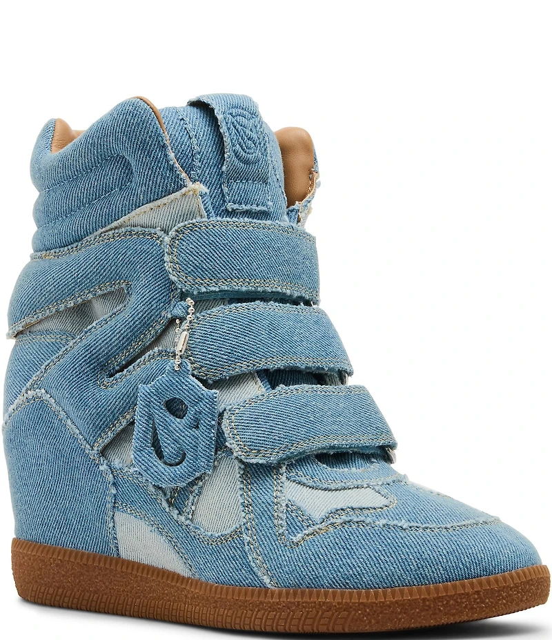Steve Madden Mavis Denim High Top Wedge Sneakers