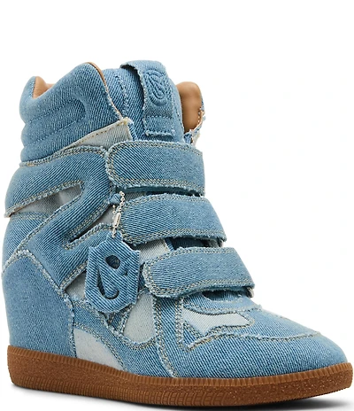Steve Madden Mavis Denim High Top Wedge Sneakers