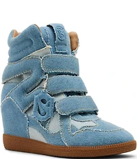 Steve Madden Mavis Denim High Top Wedge Sneakers