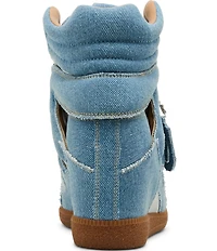 Steve Madden Mavis Denim High Top Wedge Sneakers