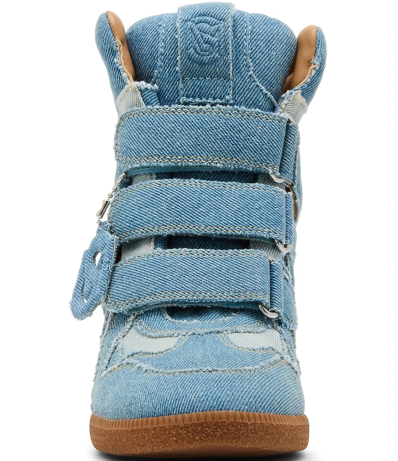 Steve Madden Mavis Denim High Top Wedge Sneakers