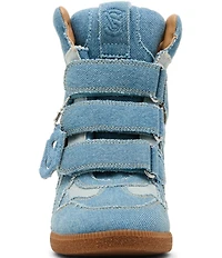 Steve Madden Mavis Denim High Top Wedge Sneakers