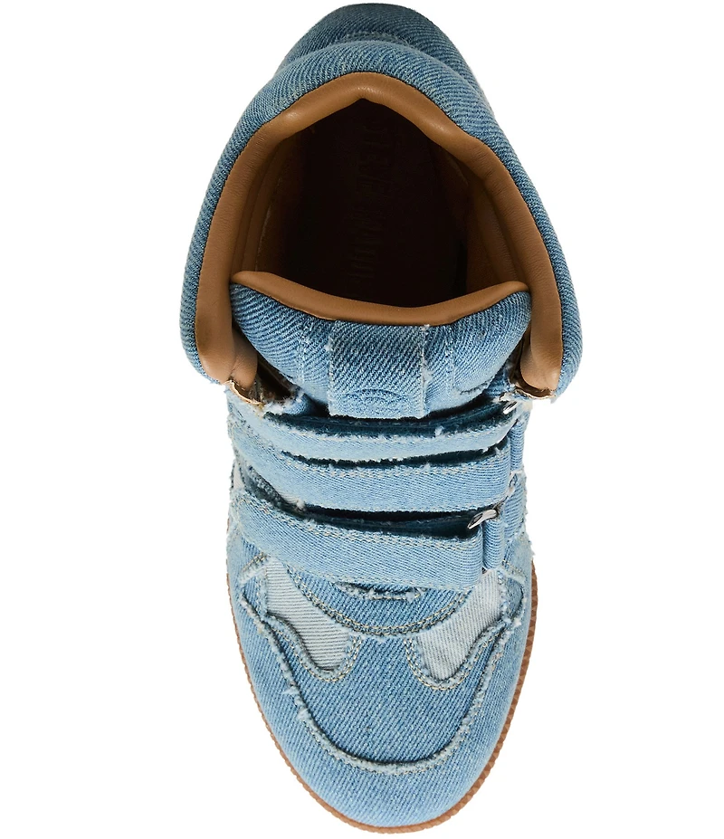 Steve Madden Mavis Denim High Top Wedge Sneakers