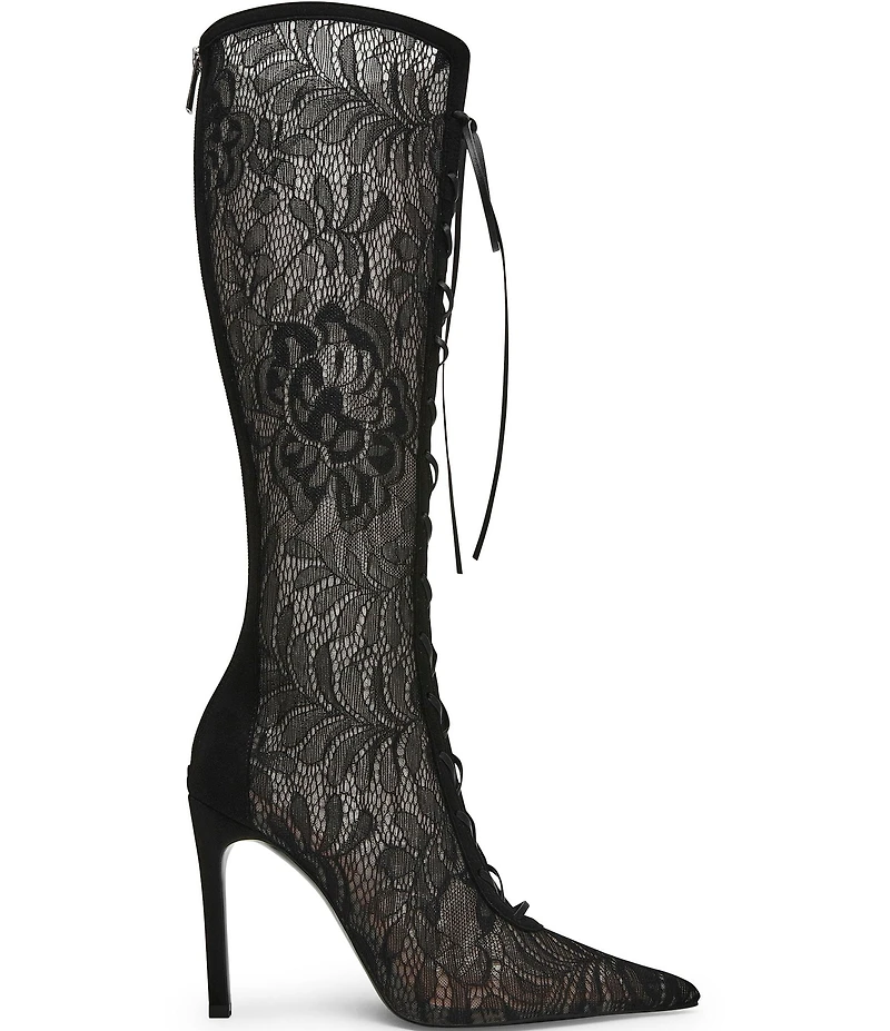 Steve Madden Maxine Lace Pointed Toe Stiletto Tall Boots