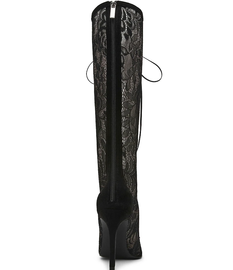 Steve Madden Maxine Lace Pointed Toe Stiletto Tall Boots