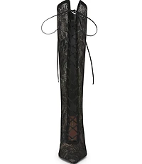 Steve Madden Maxine Lace Pointed Toe Stiletto Tall Boots