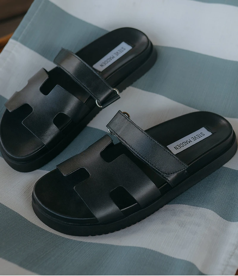 Steve Madden Mayven Leather Slide Sandals