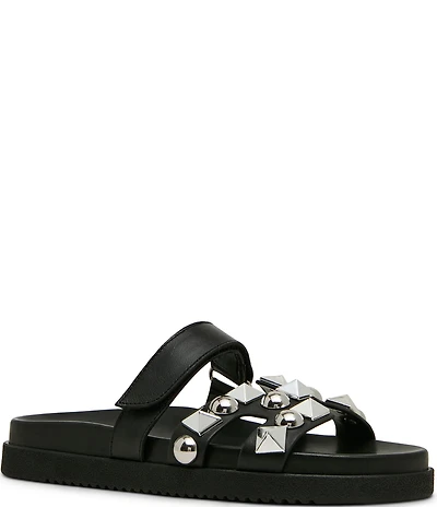 Steve Madden Mayven Leather Studded Slide Sandals
