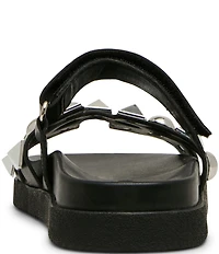 Steve Madden Mayven Leather Studded Slide Sandals
