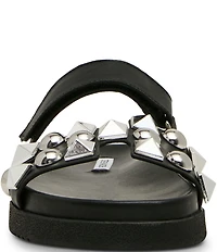 Steve Madden Mayven Leather Studded Slide Sandals