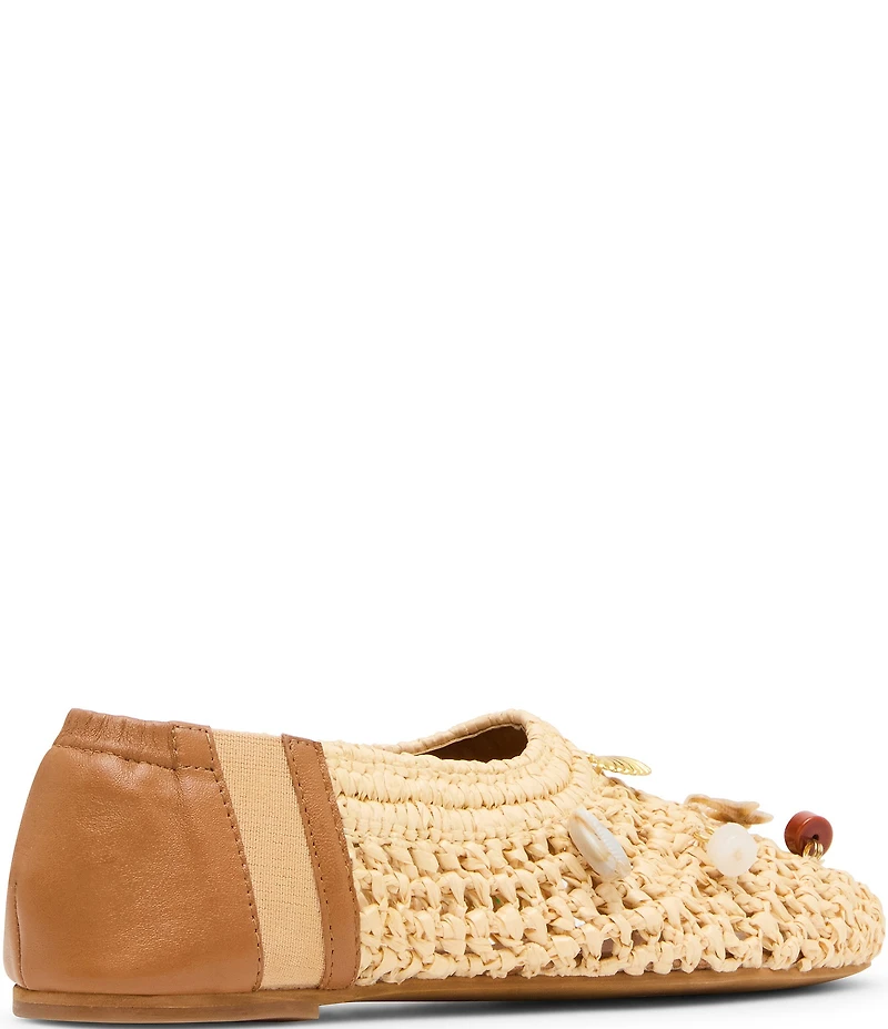 Steve Madden Meela Charm Raffia Slip on Flats
