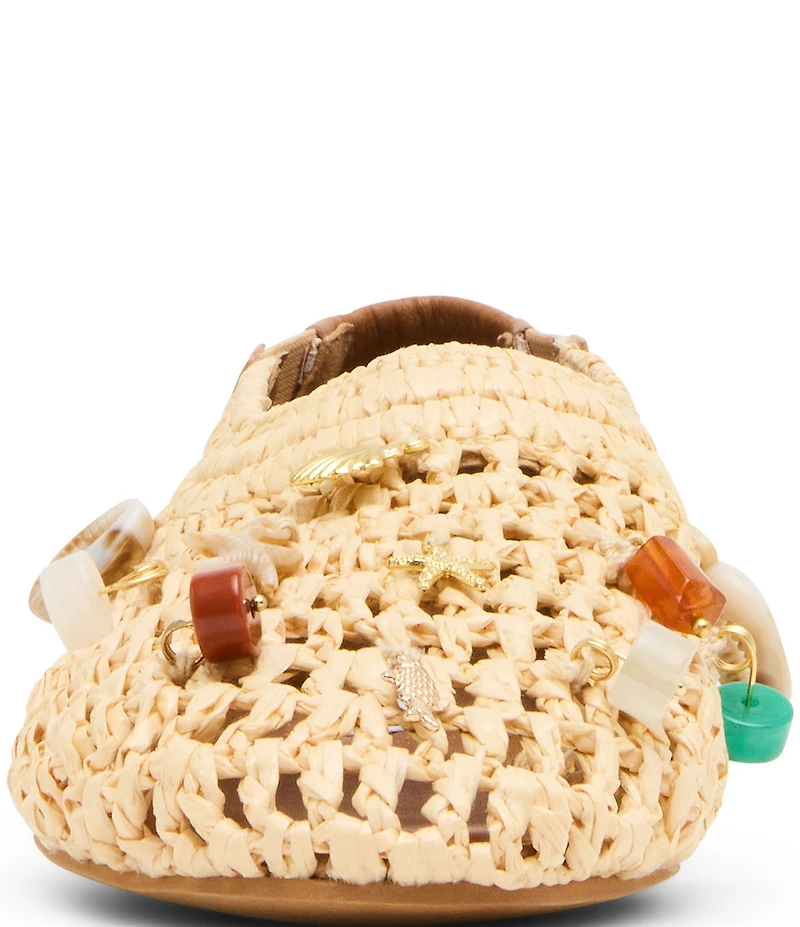 Steve Madden Meela Charm Raffia Slip on Flats