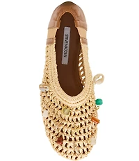 Steve Madden Meela Charm Raffia Slip on Flats
