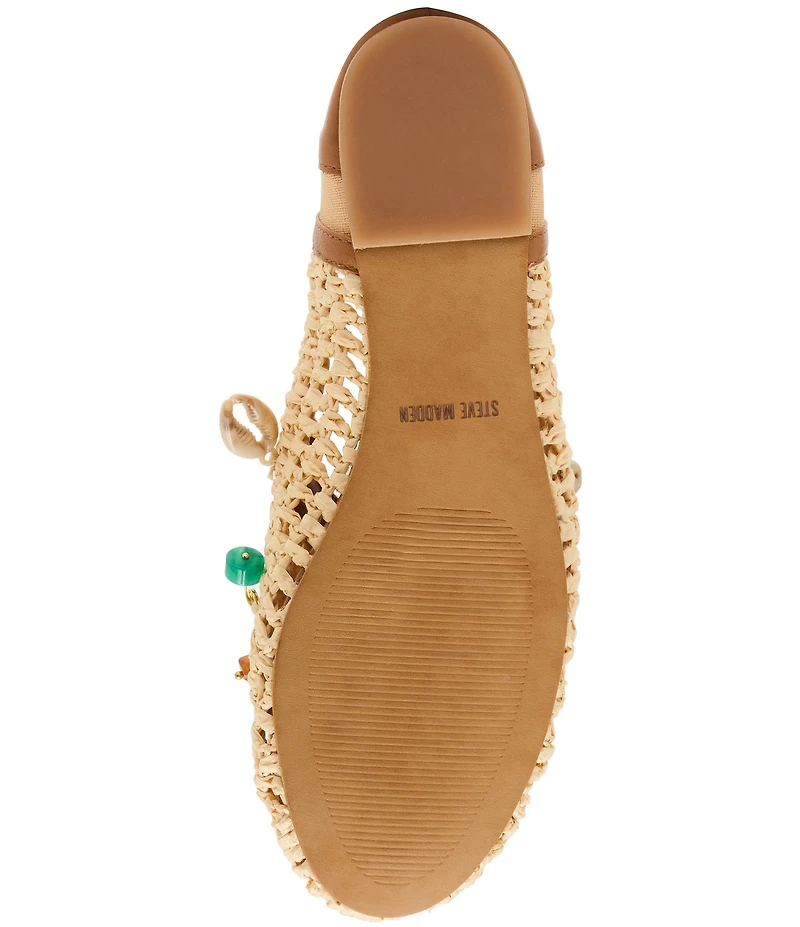 Steve Madden Meela Charm Raffia Slip on Flats