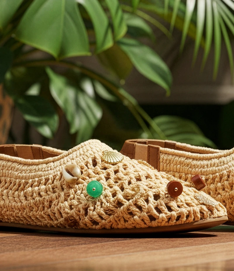 Steve Madden Meela Charm Raffia Slip on Flats