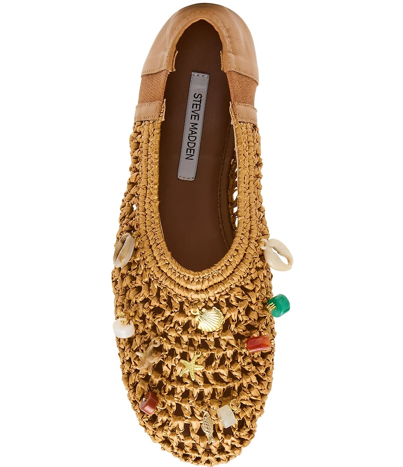 Steve Madden Meela Charm Raffia Slip on Flats