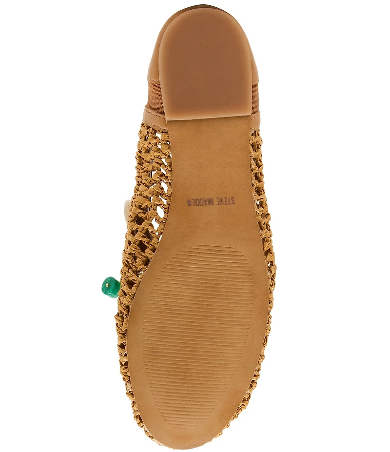 Steve Madden Meela Charm Raffia Slip on Flats