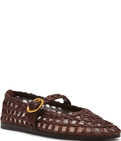 Steve Madden Melody Raffia Mary Jane Ballet Flats