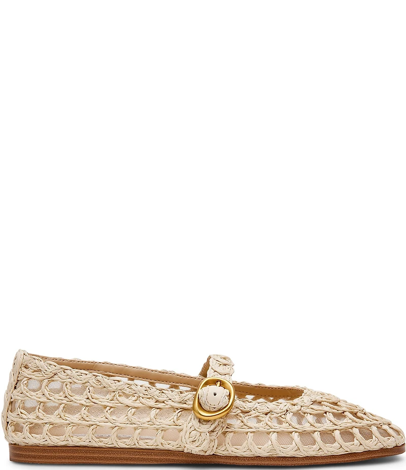 Steve Madden Melody Raffia Mary Jane Ballet Flats