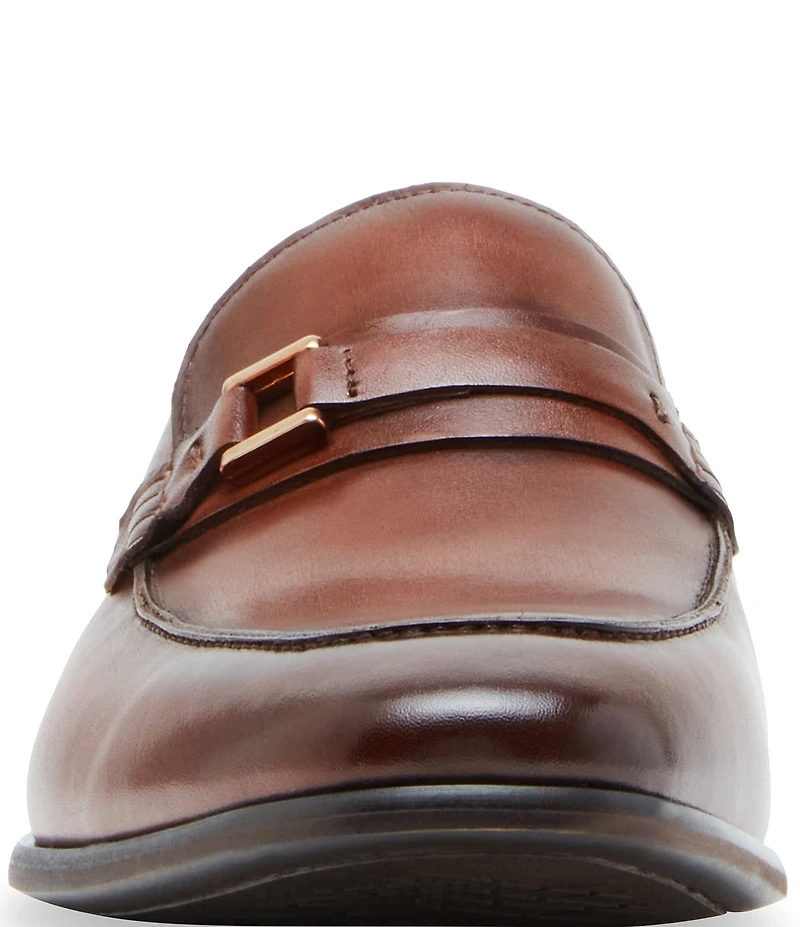 Steve Madden Men's Adair Leather Bit Buckle Dress Loafers