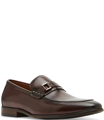 Steve Madden Men's Adair Leather Bit Buckle Dress Loafers