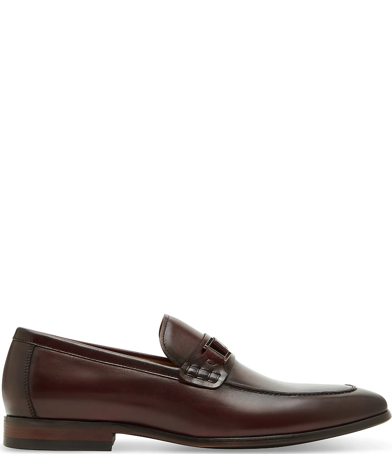 Steve Madden Men's Adair Leather Bit Buckle Dress Loafers