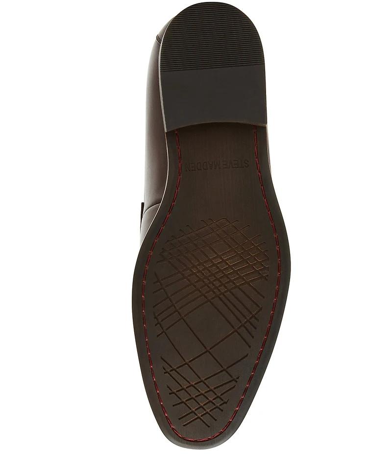 Steve Madden Men's Adair Leather Bit Buckle Dress Loafers