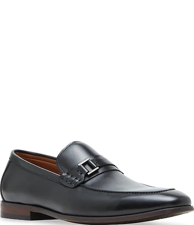 Steve Madden Men's Adair Leather Buckle Hardware Dress Loafers