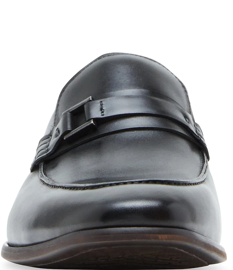 Steve Madden Men's Adair Leather Bit Buckle Dress Loafers