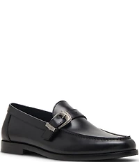 Steve Madden Men's Alcona Leather Western Buckle Hardware Dress Loafers