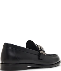 Steve Madden Men's Alcona Leather Western Buckle Hardware Dress Loafers