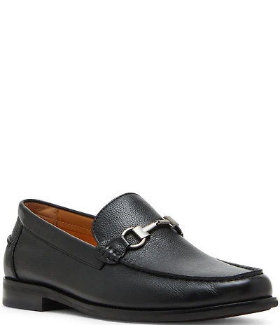Steve Madden Men's Alfio Leather Bit Buckle Dress Loafers