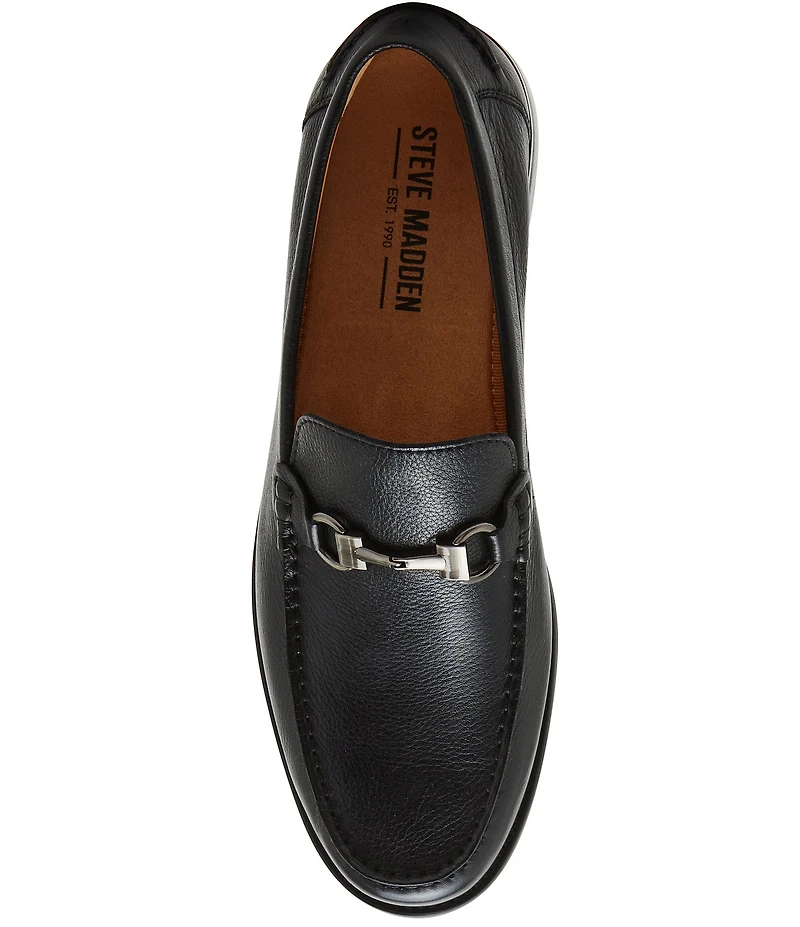 Steve Madden Men's Alfio Leather Bit Buckle Dress Loafers