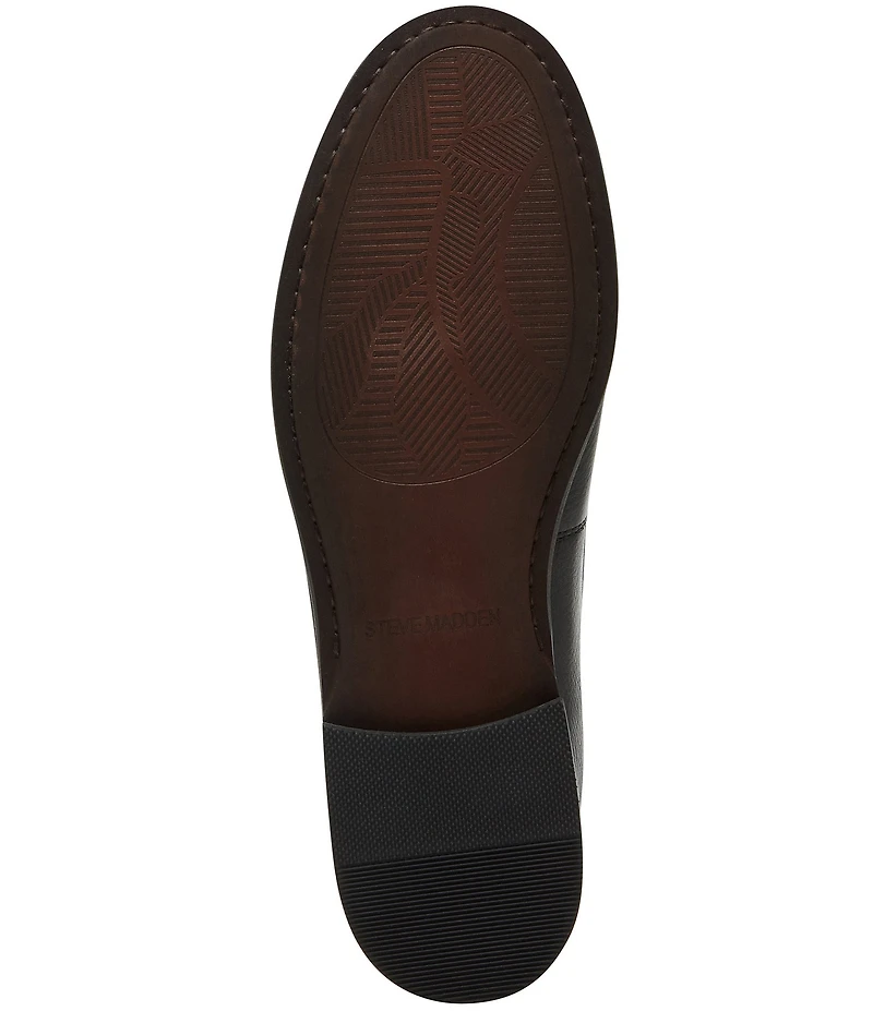 Steve Madden Men's Alfio Leather Bit Buckle Dress Loafers