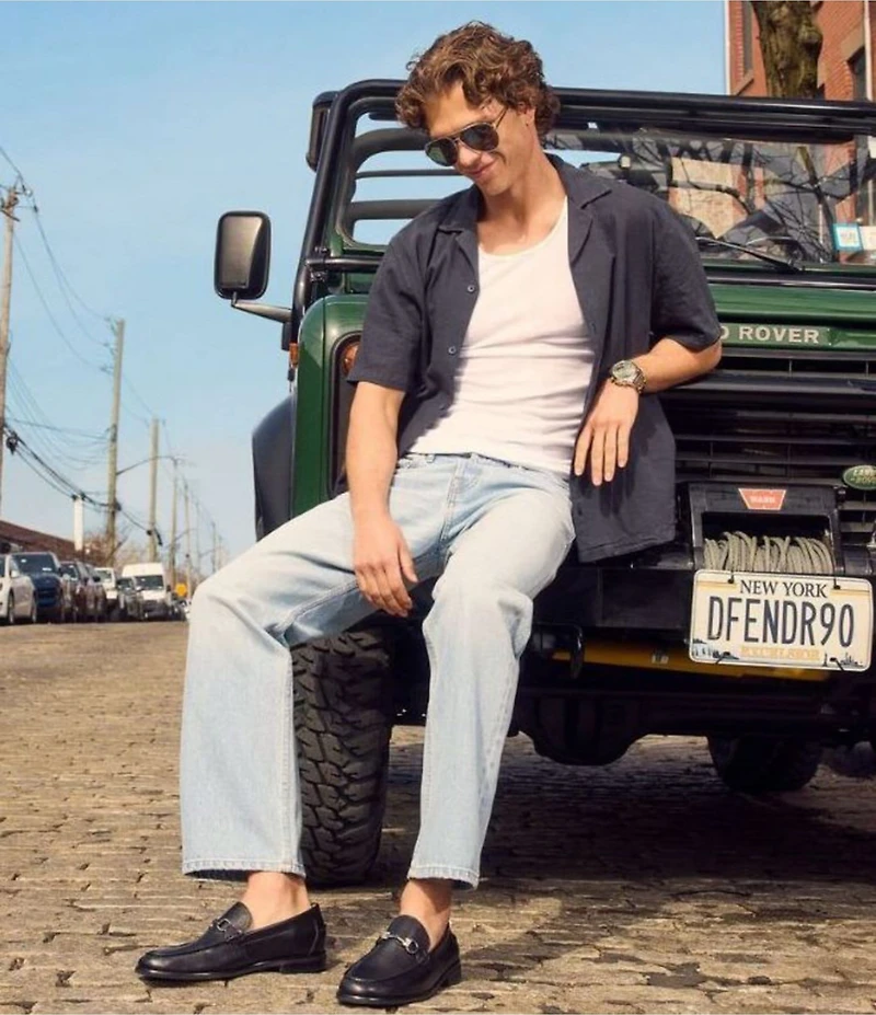 Steve Madden Men's Alfio Leather Bit Buckle Dress Loafers