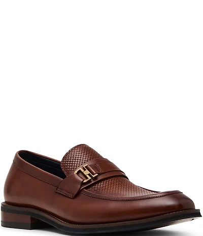 Steve Madden Men's Amboy Leather Bit Hardware Dress Loafers