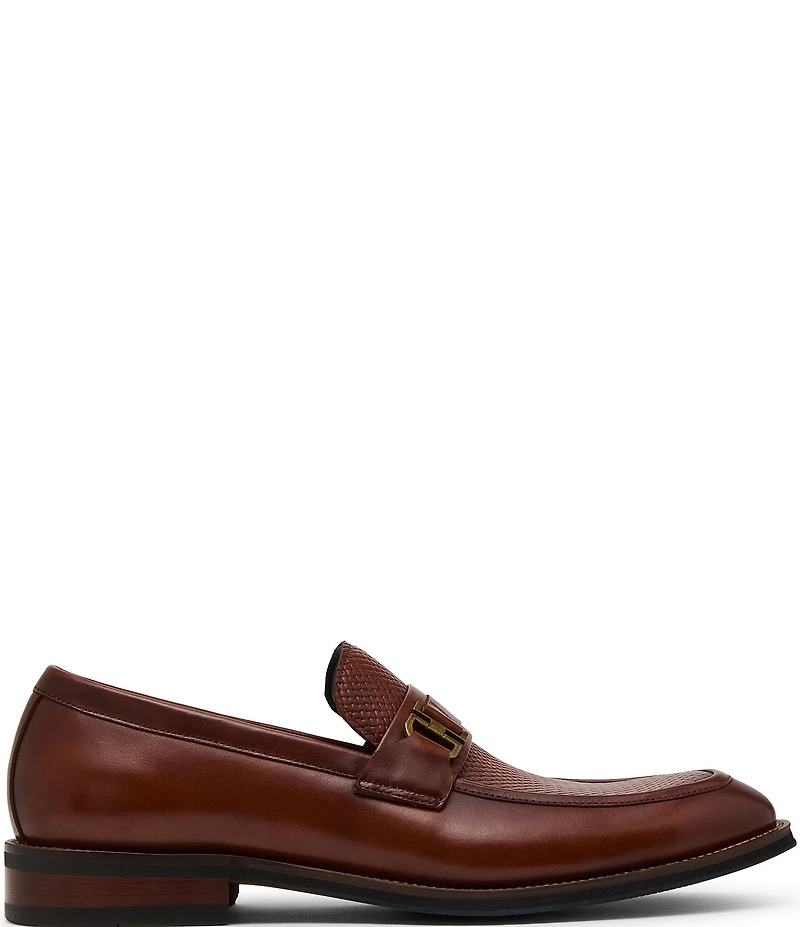 Steve Madden Men's Amboy Leather Bit Hardware Dress Loafers
