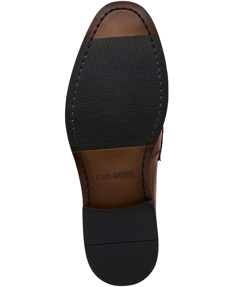 Steve Madden Men's Amboy Leather Bit Hardware Dress Loafers