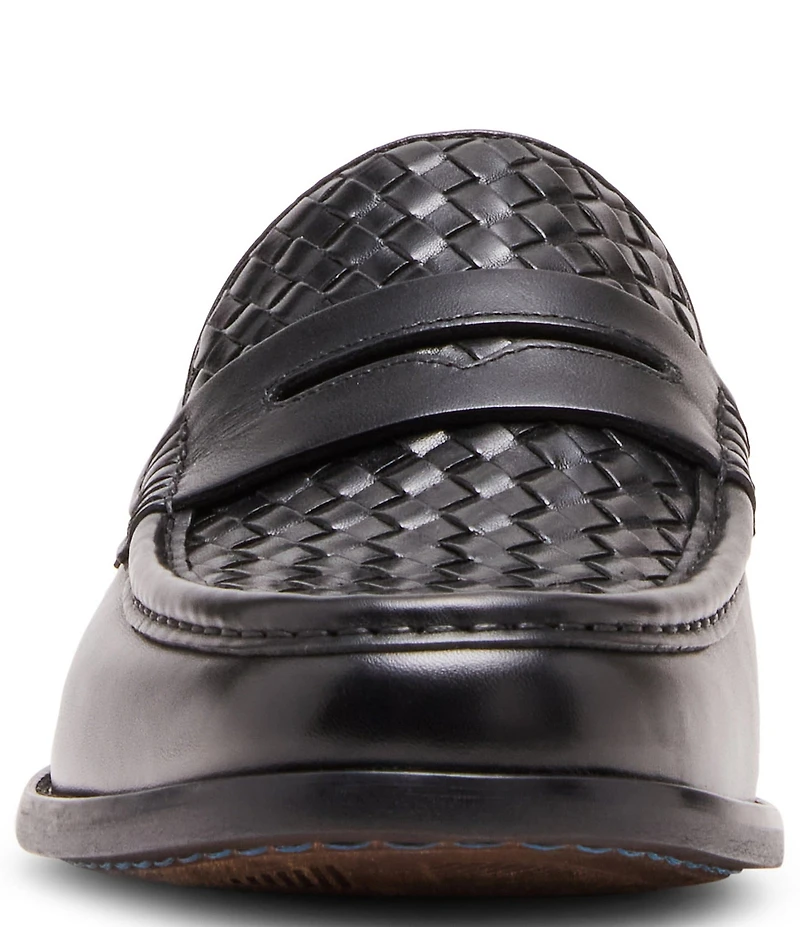 Steve Madden Men's Aryton Leather Woven Dress Penny Loafers