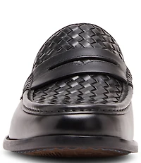 Steve Madden Men's Aryton Leather Woven Dress Penny Loafers