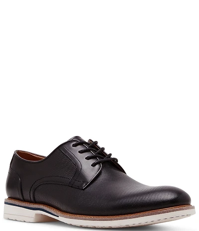 Steve Madden Men's Bader Perforated Leather Plain Toe Lace Up Oxfords