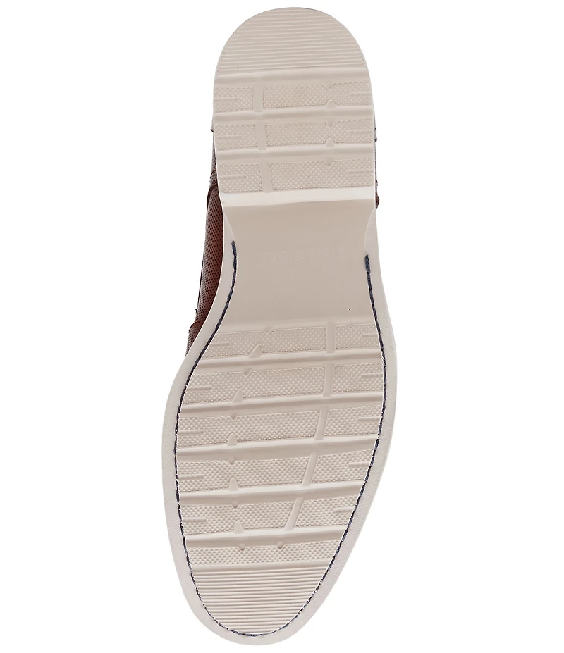 Steve Madden Men's Bader Perforated Leather Plain Toe Lace Up Oxfords
