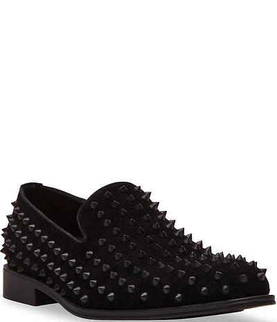 Steve Madden Men's Bentram Suede Spiked Studded Detail Slip On Loafers