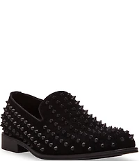 Steve Madden Men's Bentram Suede Spiked Studded Detail Slip On Loafers